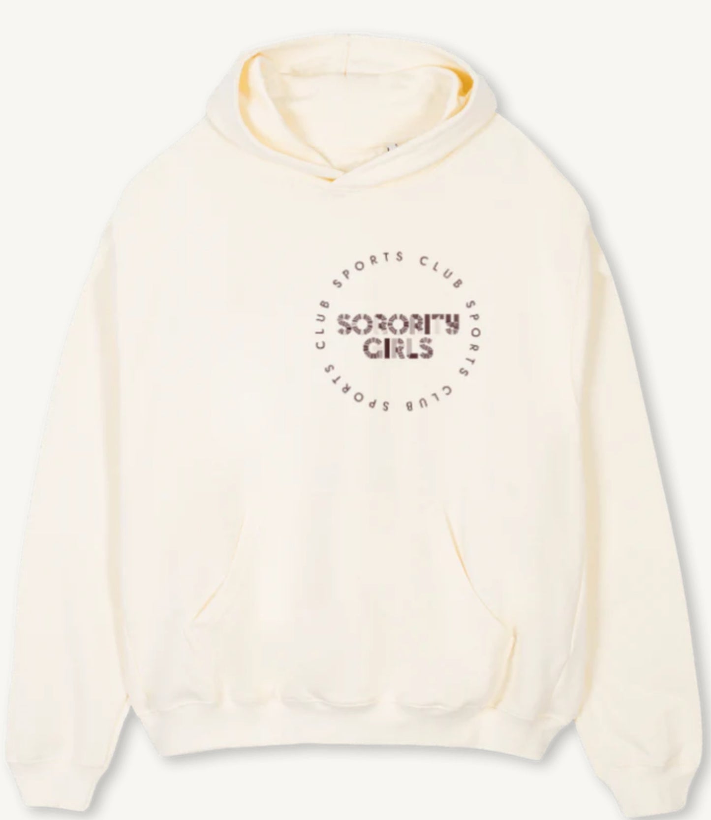 ‘SPORTS CLUB’ Cream & Burgundy oversized hoodie
