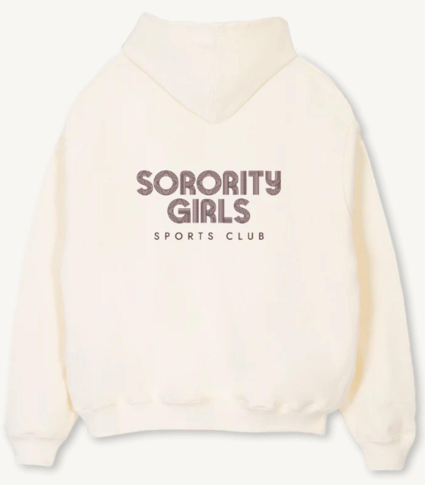 ‘SPORTS CLUB’ Cream & Burgundy oversized hoodie