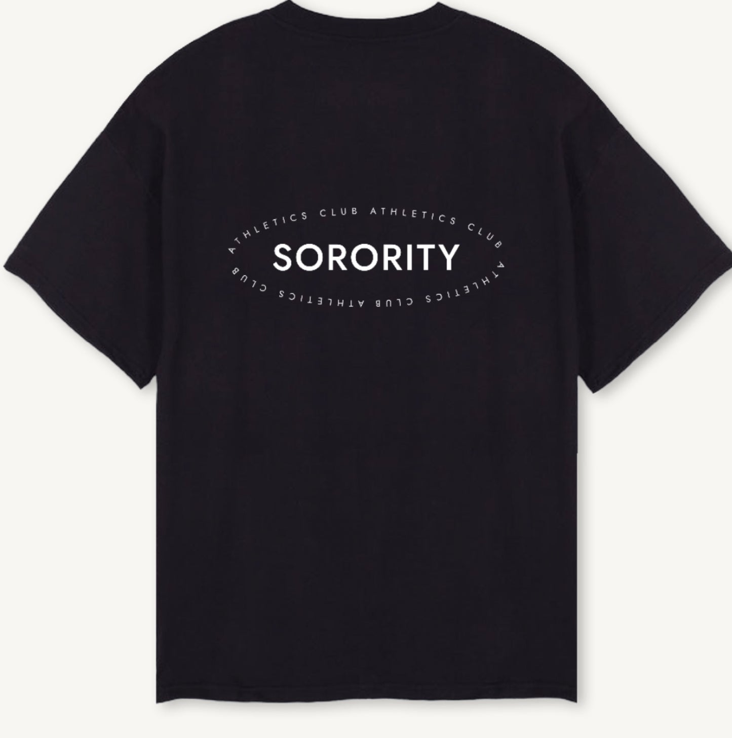 ‘ATHLETICS CLUB’ oversized Tee Black - Dispatch 20th September