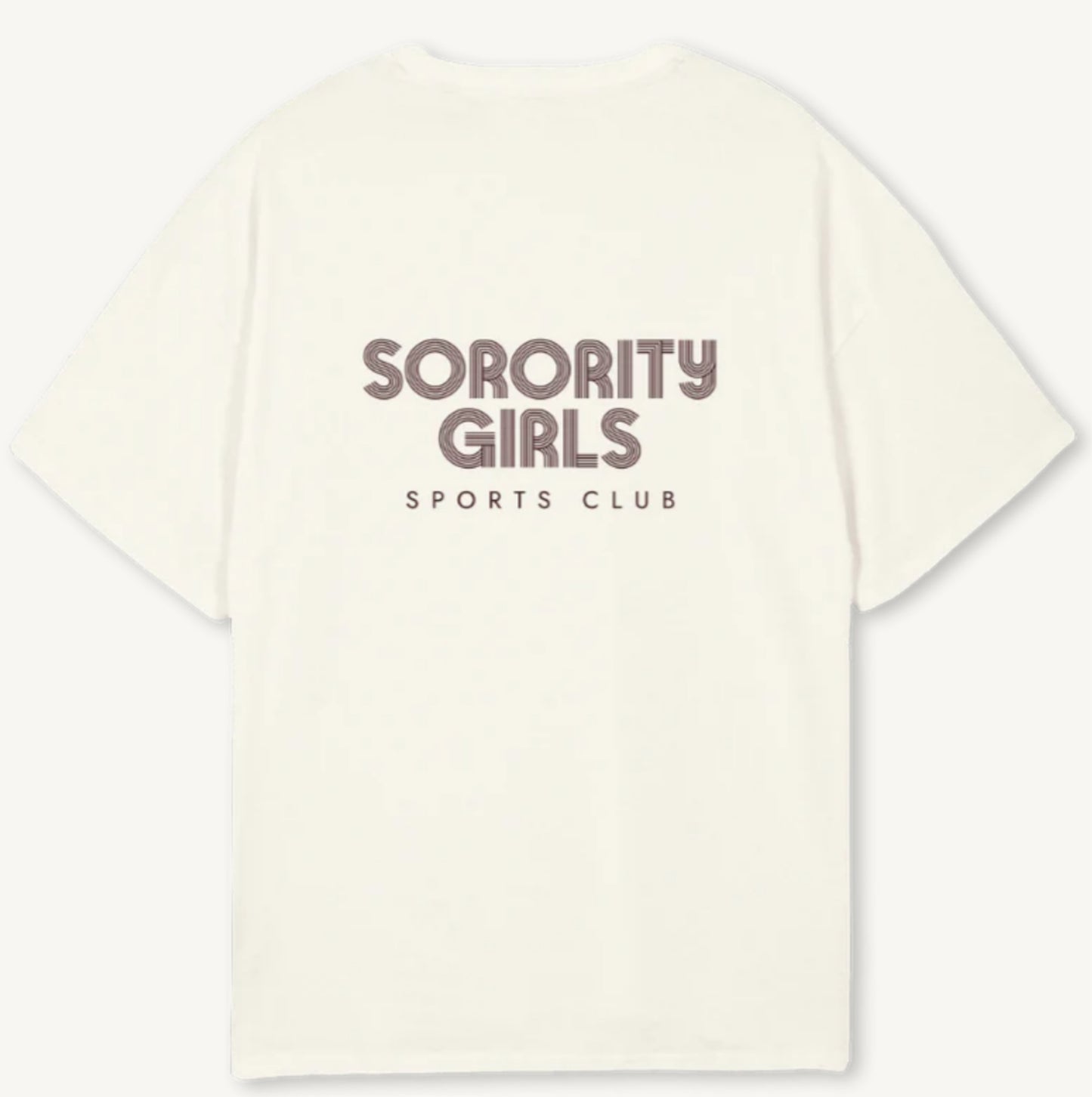 ‘SPORTS CLUB’ over sized cream Tshirt burgundy colourway