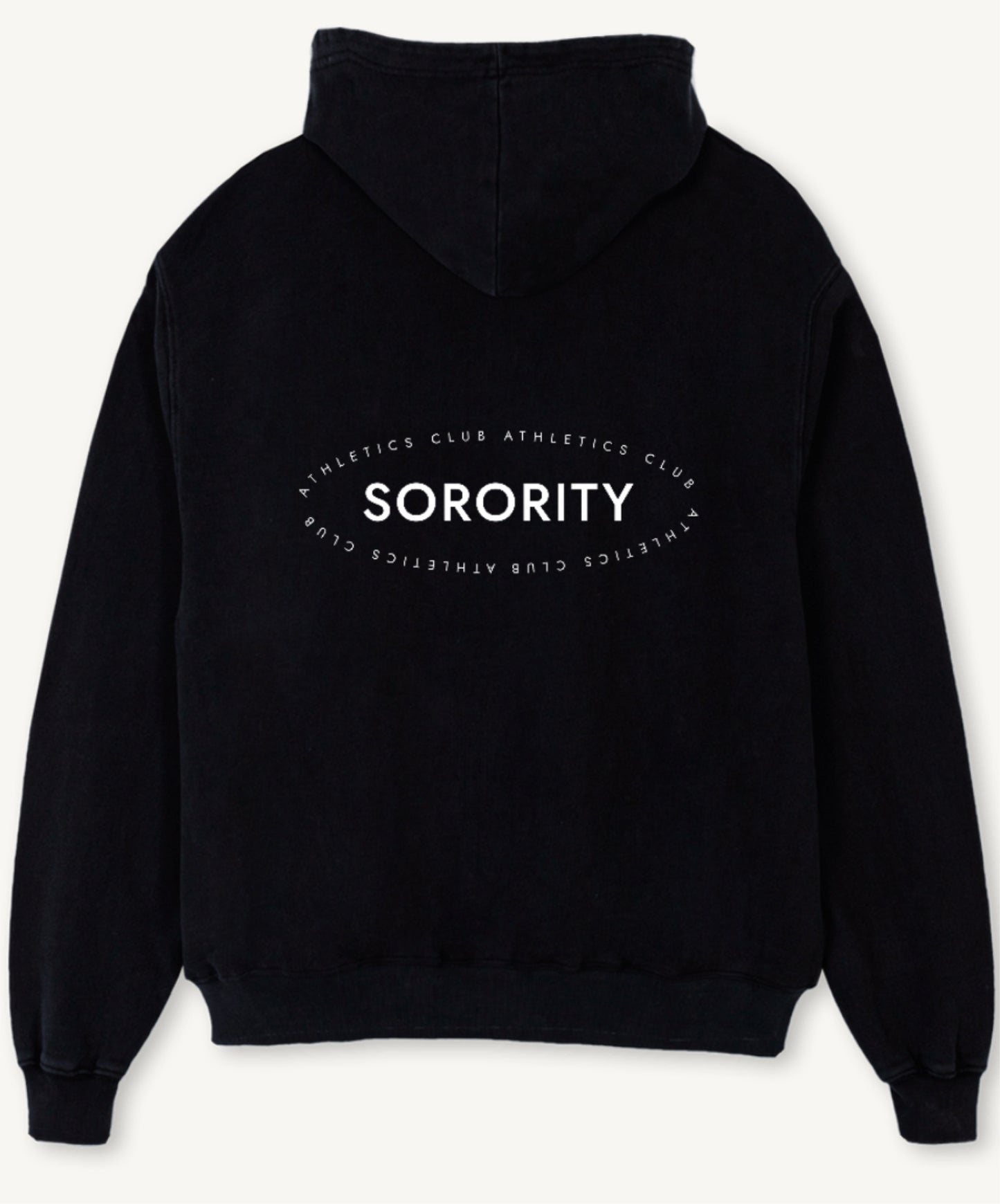 ‘ATHLETICS CLUB’ Oversized Hoodie Black - Dispatch 20th September