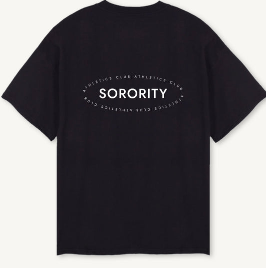 ‘ATHLETICS CLUB’ oversized Tee Black - Dispatch 20th September