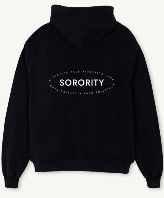 ‘ATHLETICS CLUB’ Oversized Hoodie Black - Dispatch 20th September